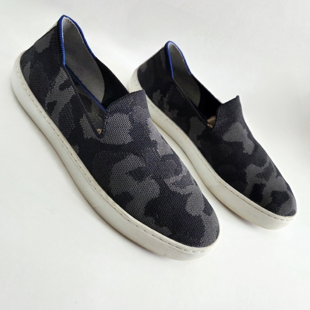 Rothy's Camo Pattern Slip-On Sneakers, Gray & Black  Size 9 - Picture 13 of 16